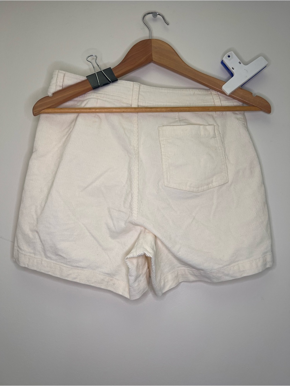 Hang Ten White Corduroy Shorts Size 4 High Rise Summer Coastal Casual - Picture 8 of 10